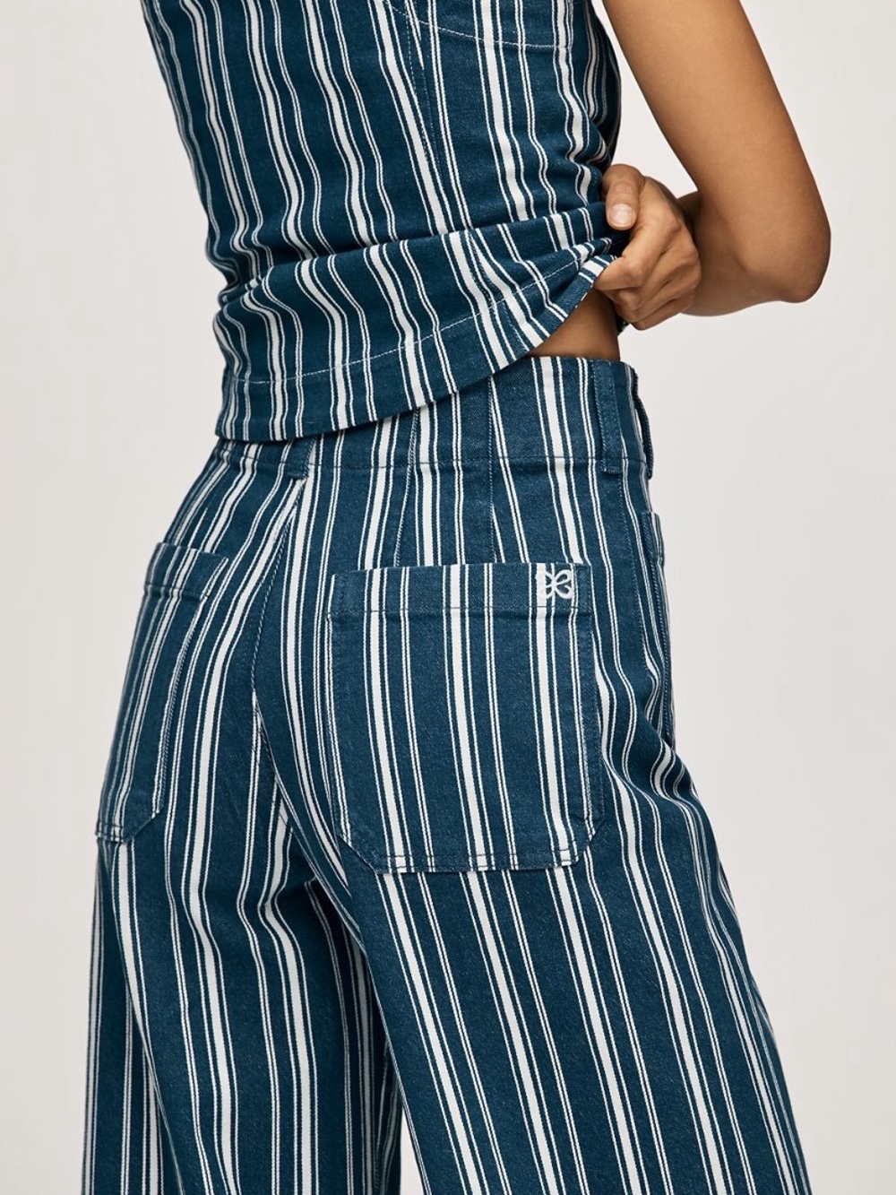 The colette striped full-length Wide-Leg trousers by Maeve - Picture 3 of 9